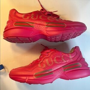 EUC Gucci Women’s Pink Sneakers – Size 40.5 (US 10.5) – Luxury Designer with Box
